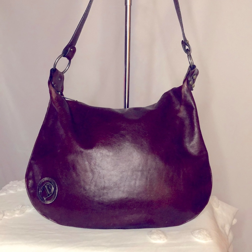 ETIENNE AIGNER Vintage (70’s) Oxblood handmade genuine leather handbag.